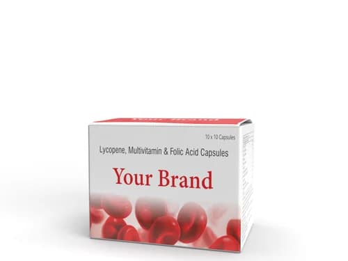 Lycopene Multivitamin & Folic Acid Capsules packaging